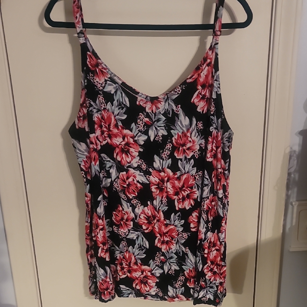 Torrid Black and Red Floral Camisole